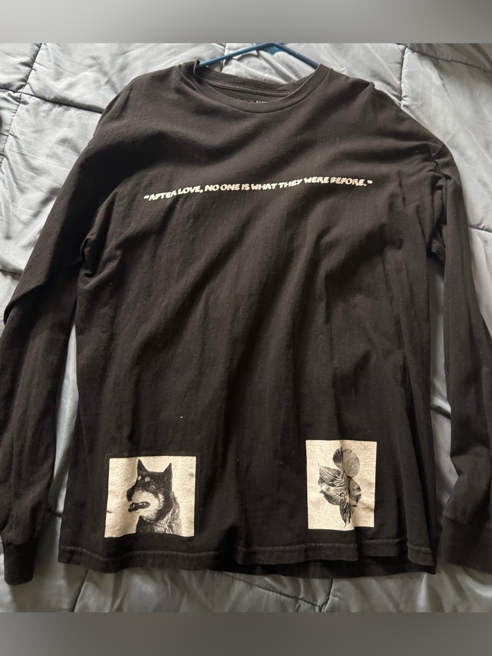 Mens Fashion Nova Long Sleeve Black Tee Size XL